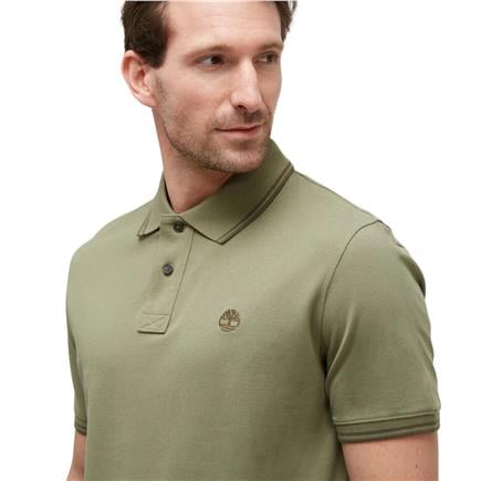 Timberland Tipped Pique Short Sleeve Polo Cassel Earth Erkek T-Shirt