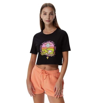 Vans Resort Mix Cropped Kadın Siyah T-Shirt