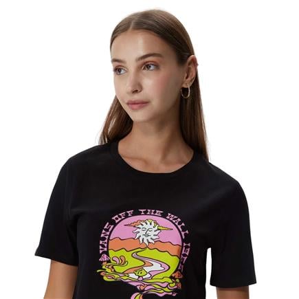 Vans Resort Mix Cropped Kadın Siyah T-Shirt