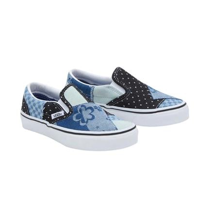 Vans Uy Classic Slip-On Patchwork Çocuk Lacivert Sneaker