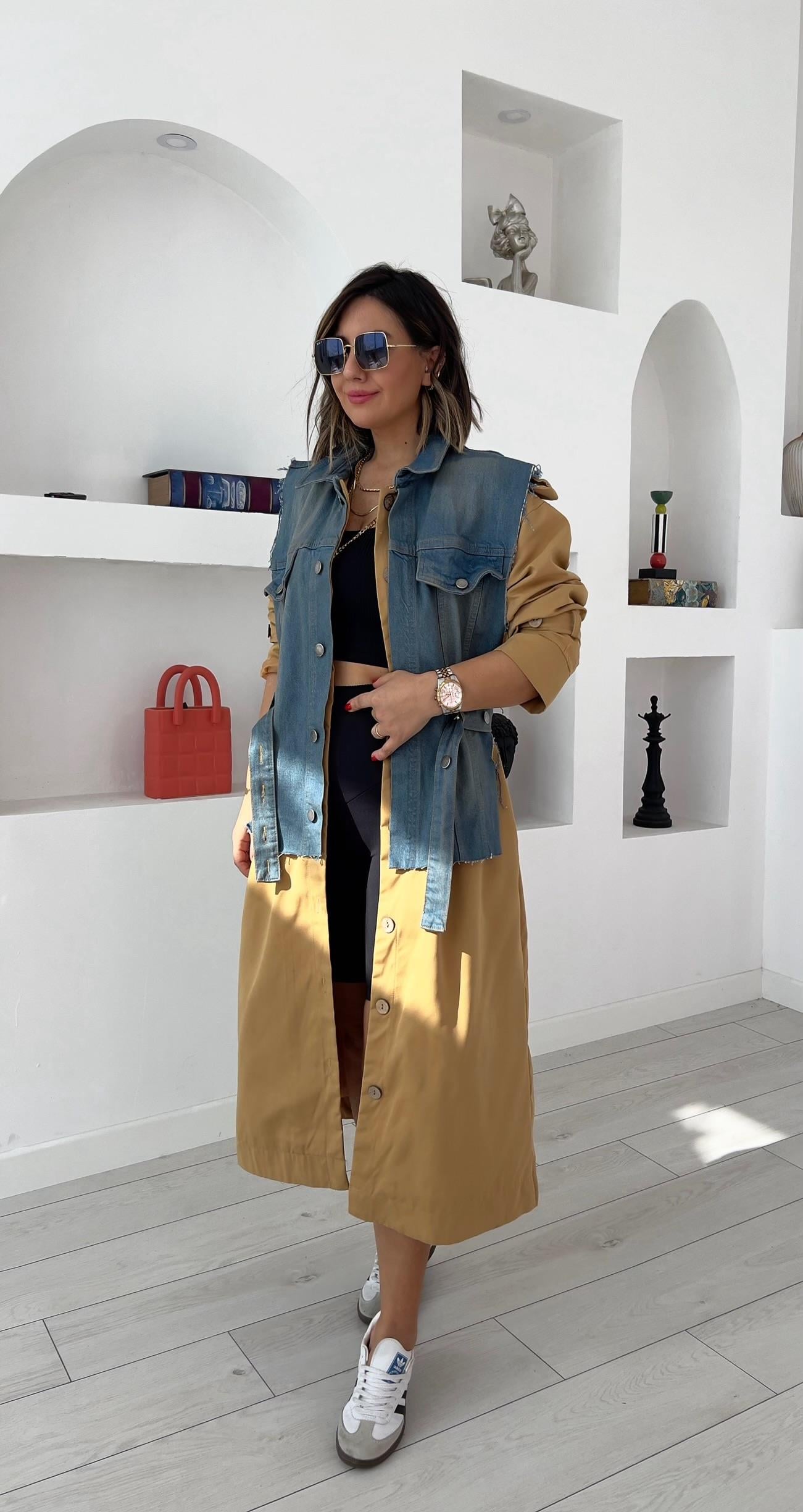 Denim Mixli Camel Trençkot