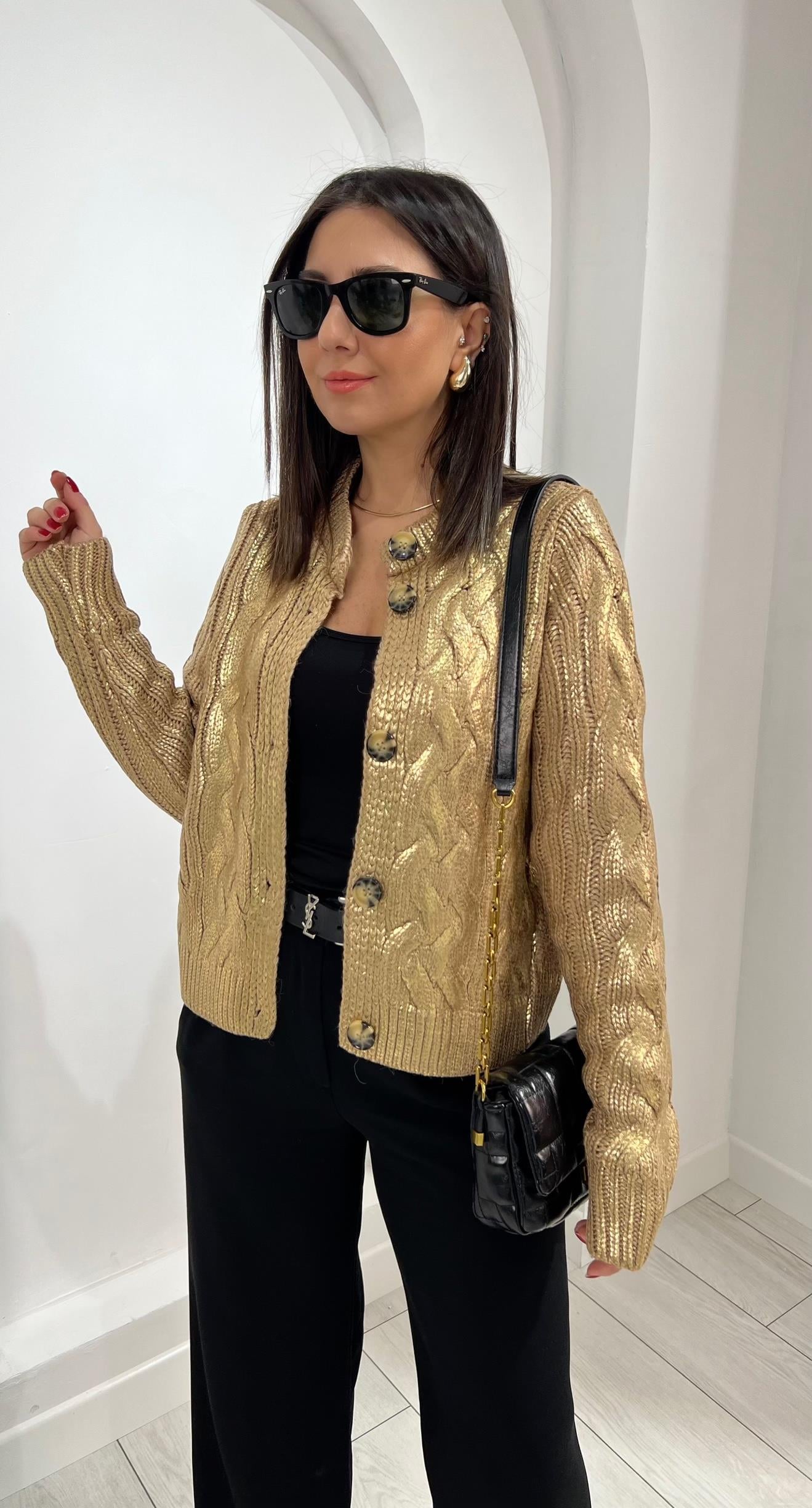 Gold Varaklı Hırka 
