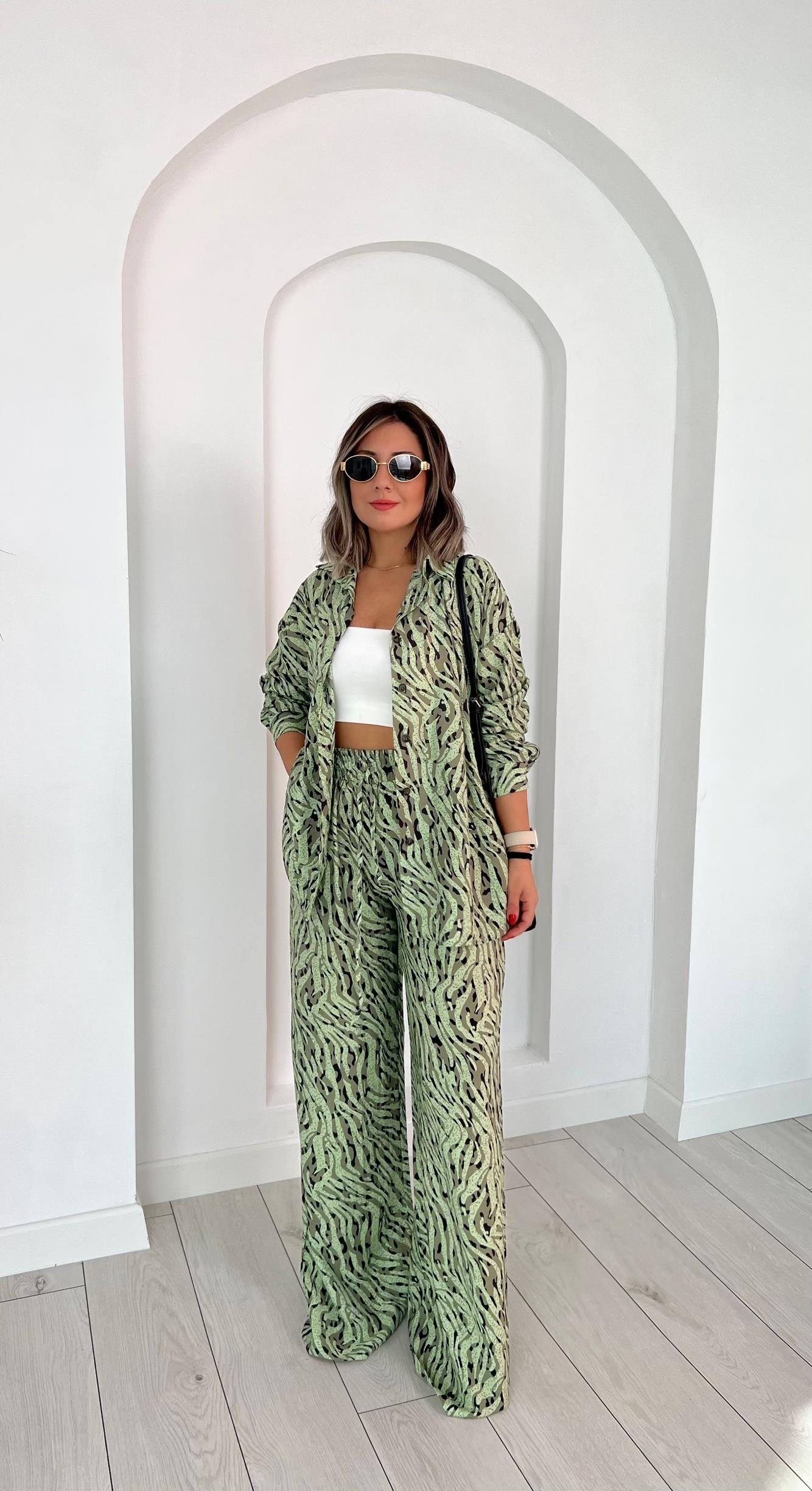 Zebra Desen Yeşil Takım
