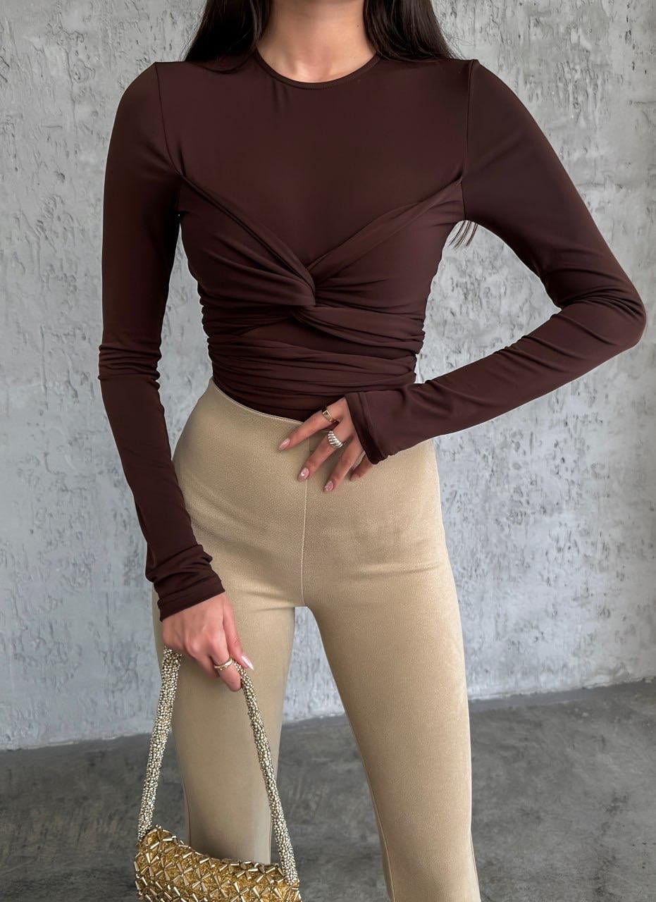kadın kahverengi body