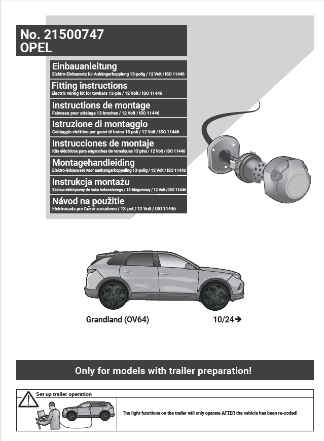 OPEL GRANLAND 10/24 -)  ARACA ÖZEL ORJİNAL ELEKTRİK MODÜLÜ