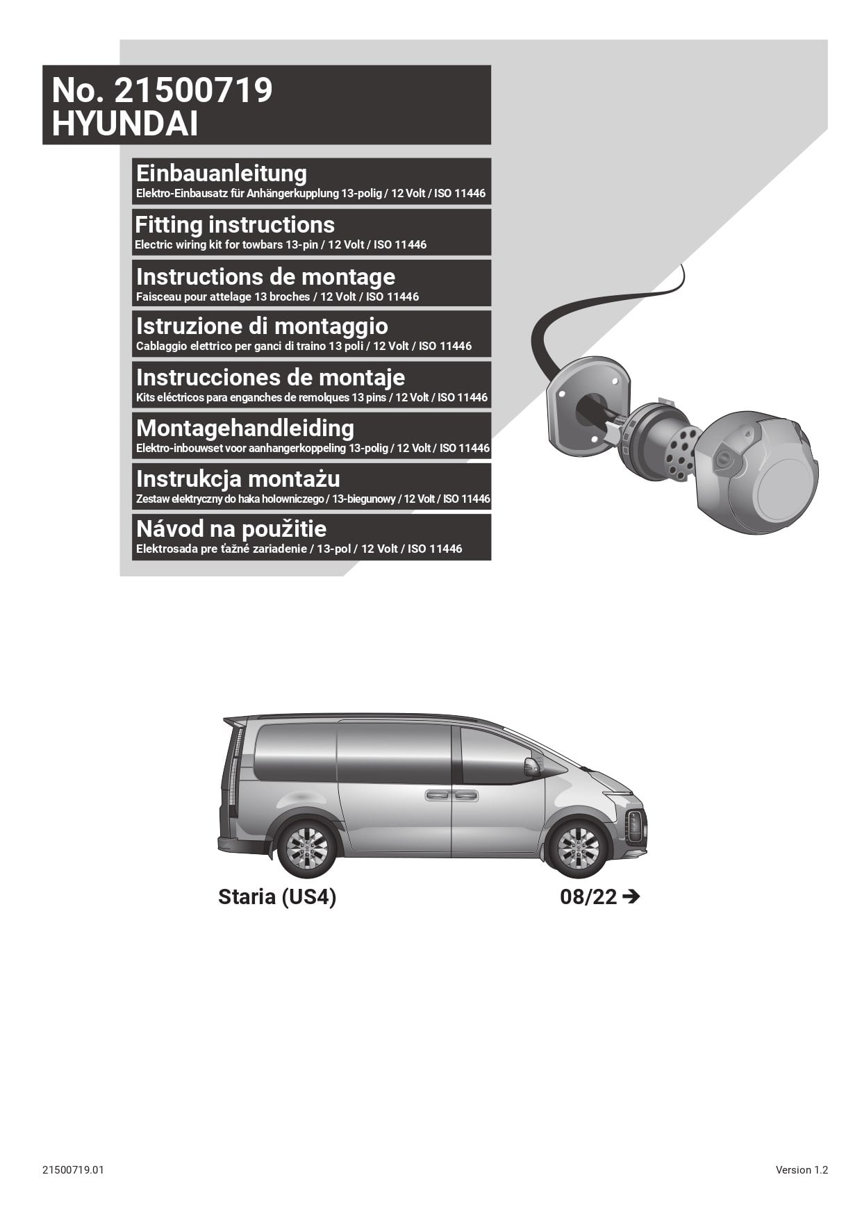 Hyundai Staria  08/2022- ) ARACA ÖZEL ORJİNAL ELEKTRİK MODÜLÜ 