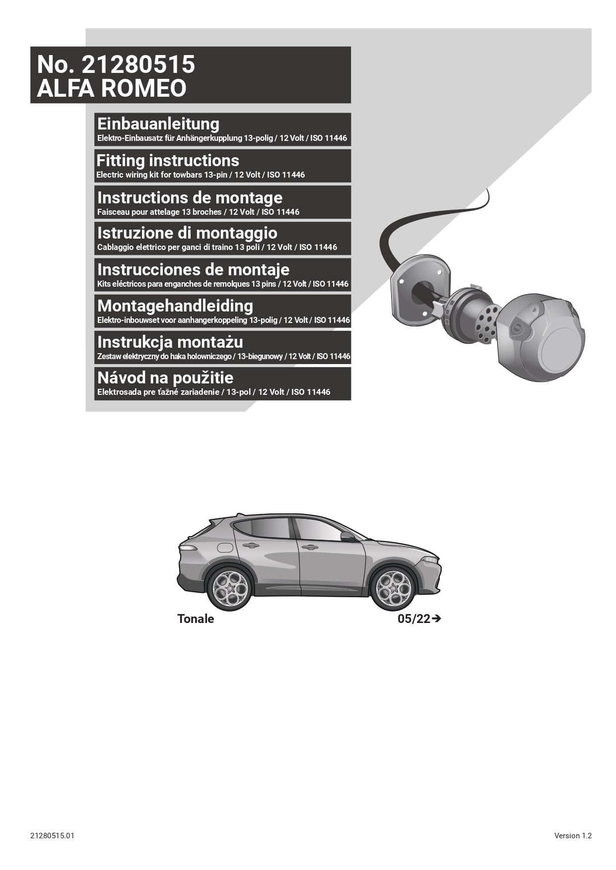 Alfa Romeo Tonale 05/2022- ) ARACA ÖZEL ORJİNAL ELEKTRİK MODÜLÜ 