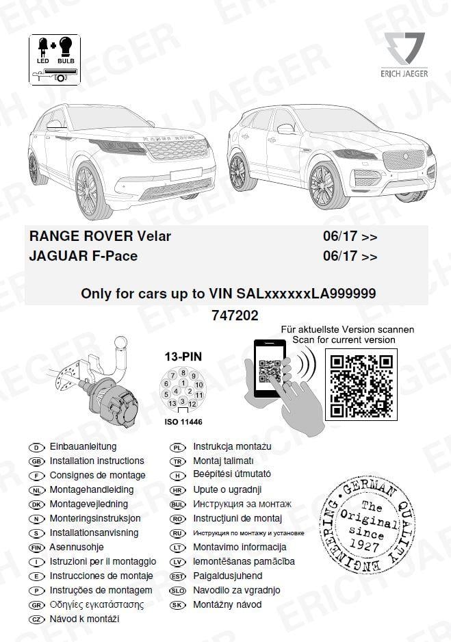 RANGE ROVER VELAR ARACA ÖZEL ORJİNAL ELEKTRİK MODÜLÜ