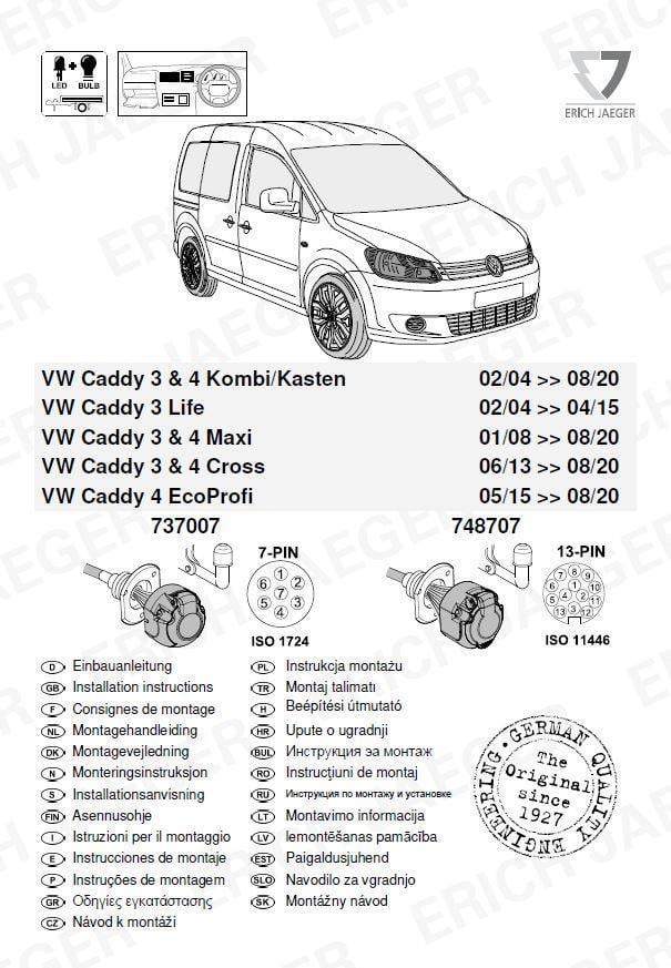 VW CADDY 3 & 4 KOMBI / KASTEN  ARACA ÖZEL ORJİNAL ELEKTRİK MODÜLÜ