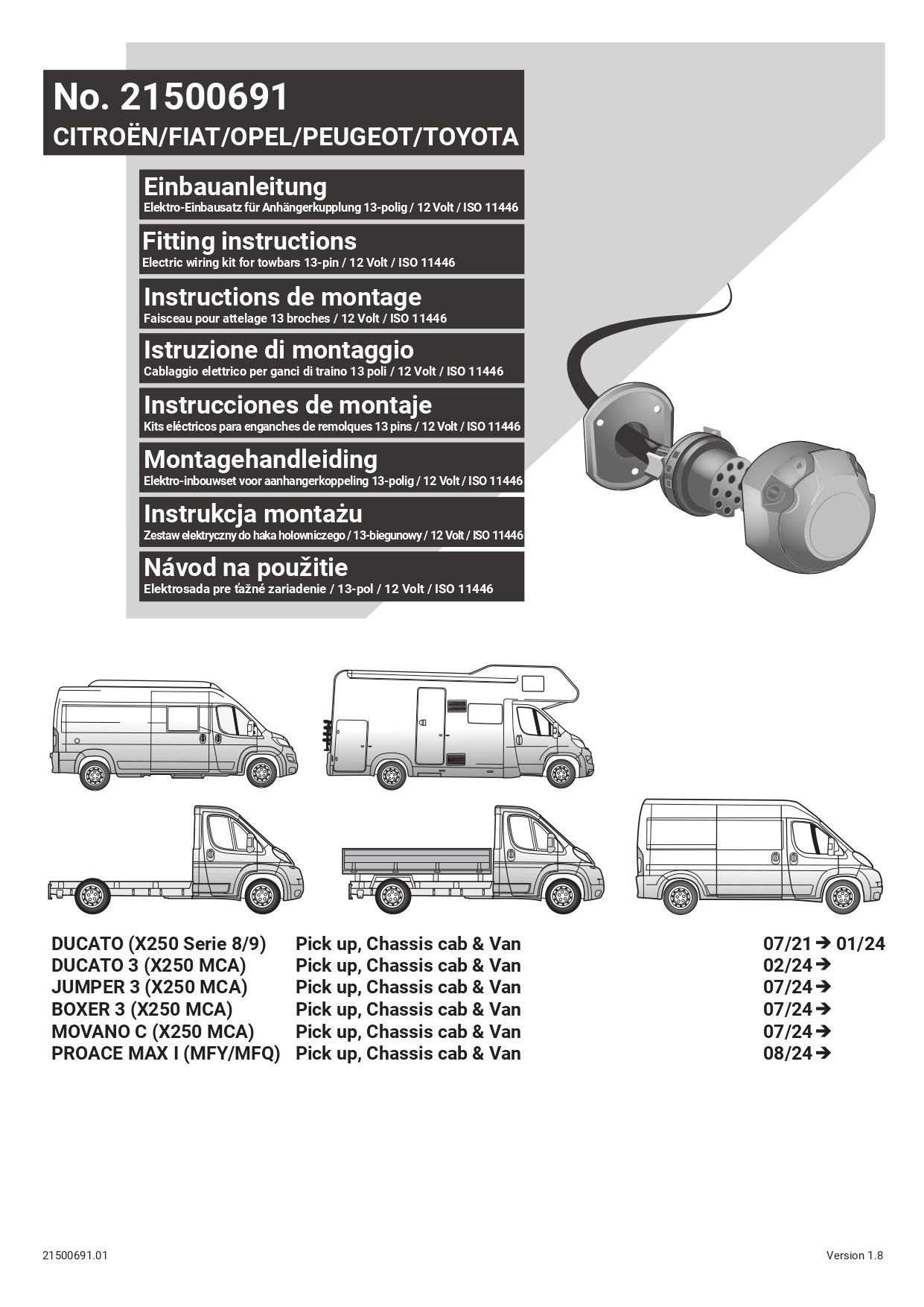 Fıat Ducato 3  02/2024- ) ARACA ÖZEL ORJİNAL ELEKTRİK MODÜLÜ 