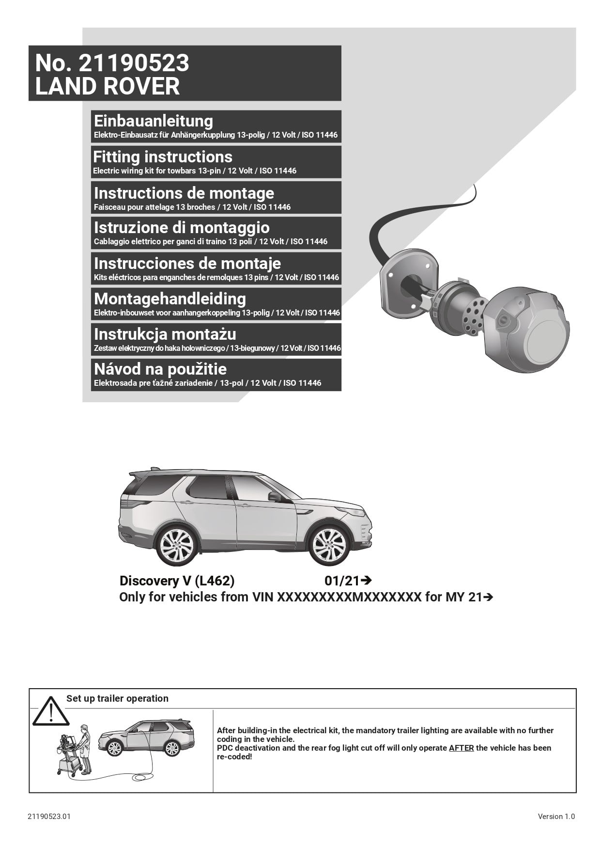 Land Rover Discovery V (L462) 01/2021-) ARACA ÖZEL ORJİNAL ELEKTRİK MODÜLÜ 
