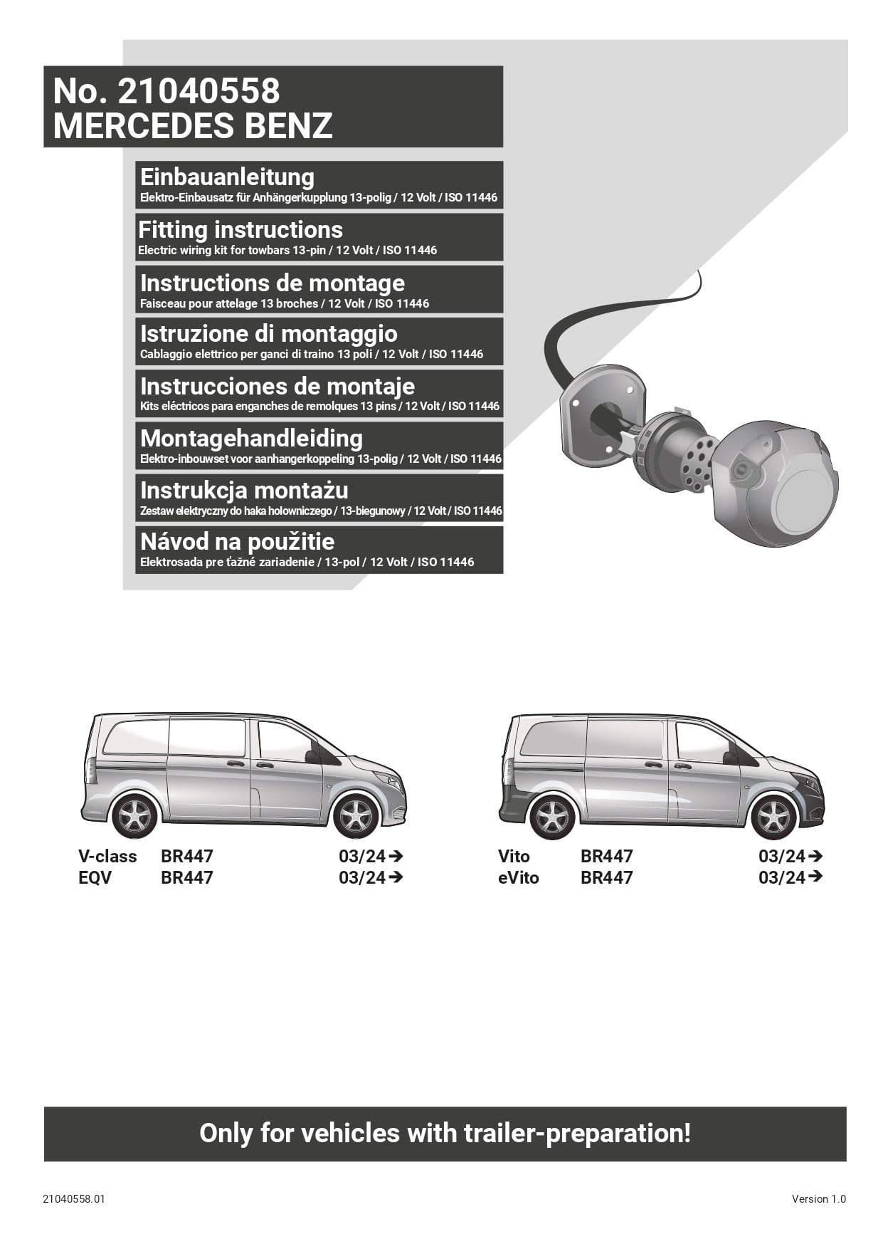 Mercedes Benz Vito ( 03/2024 - ) ARACA ÖZEL ORJİNAL ELEKTRİK MODÜLÜ 