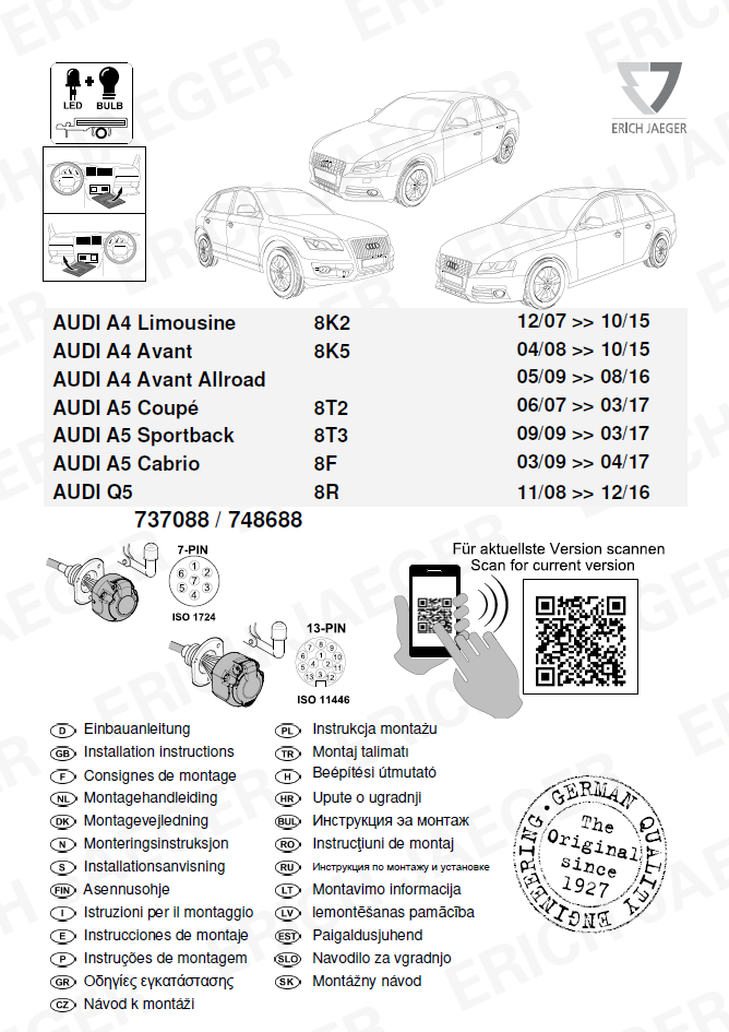 AUDİ A4 13 PİN MODÜL 04.2008-10.2015