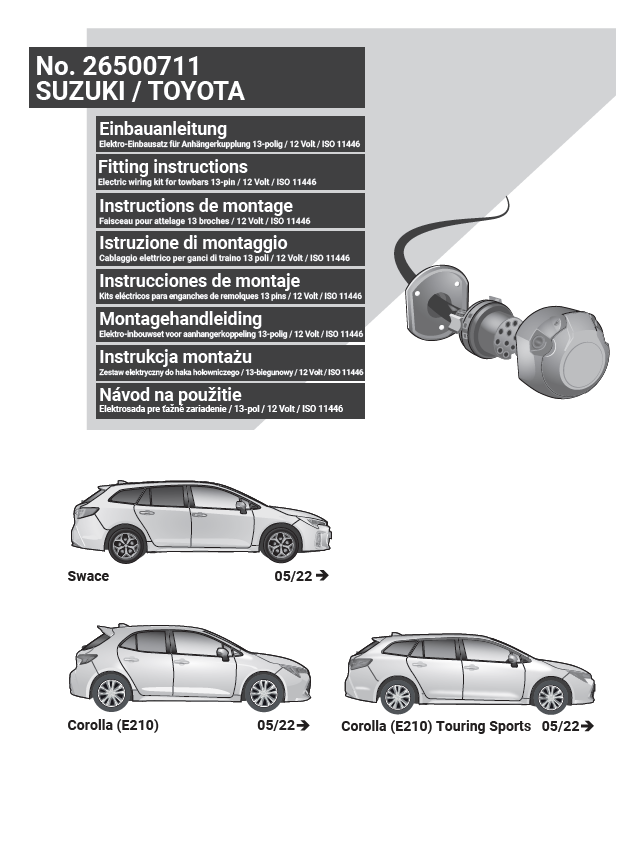 SUZUKİ SWACE / TOYOTA COROLLA / COROLLA TOURING SPORTS  05/22 -)ARACA ÖZEL ORJİNAL ELEKTRİK MODÜLÜ