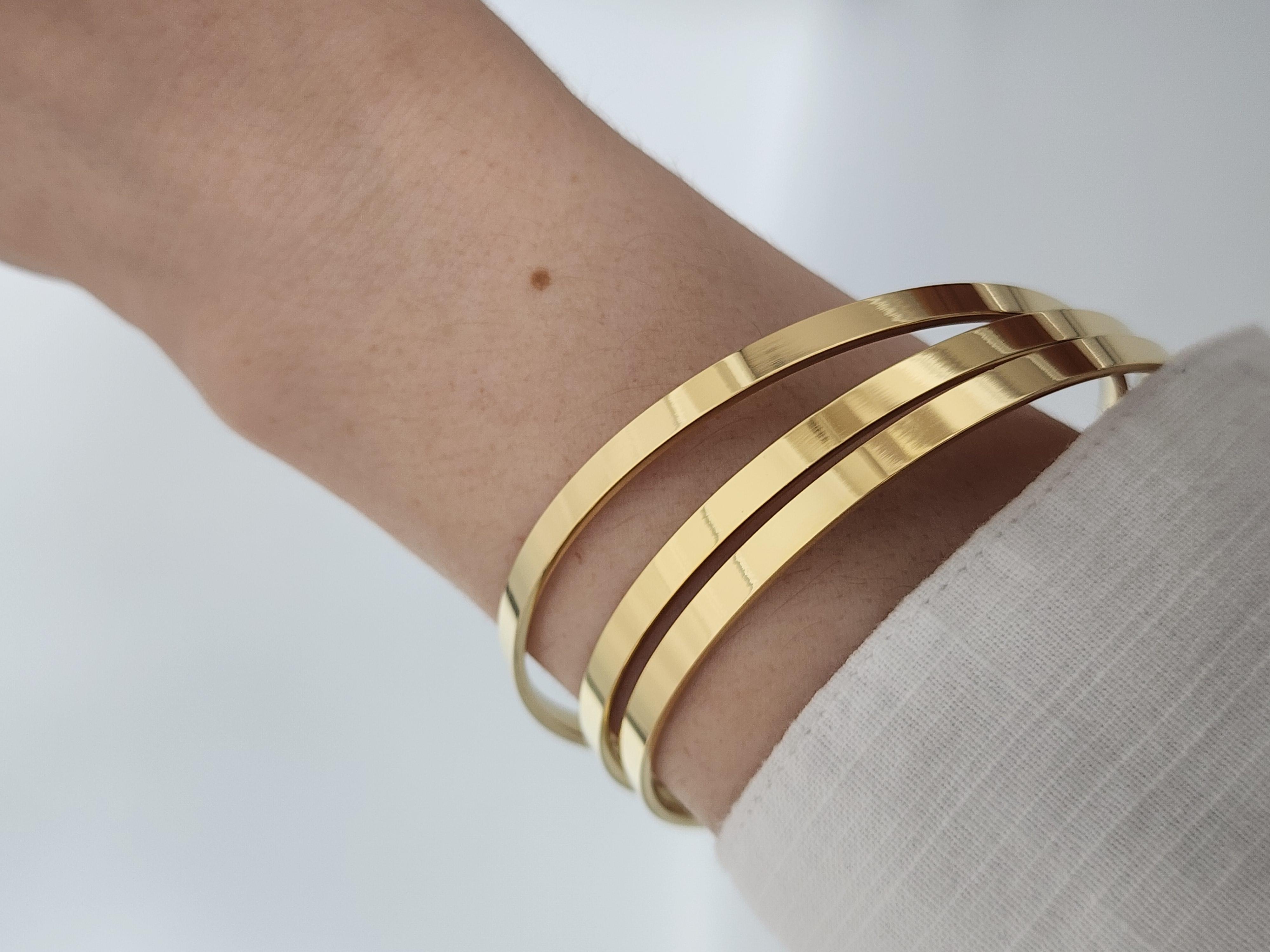 Ajda 3lü Gold Geniş Bilezik