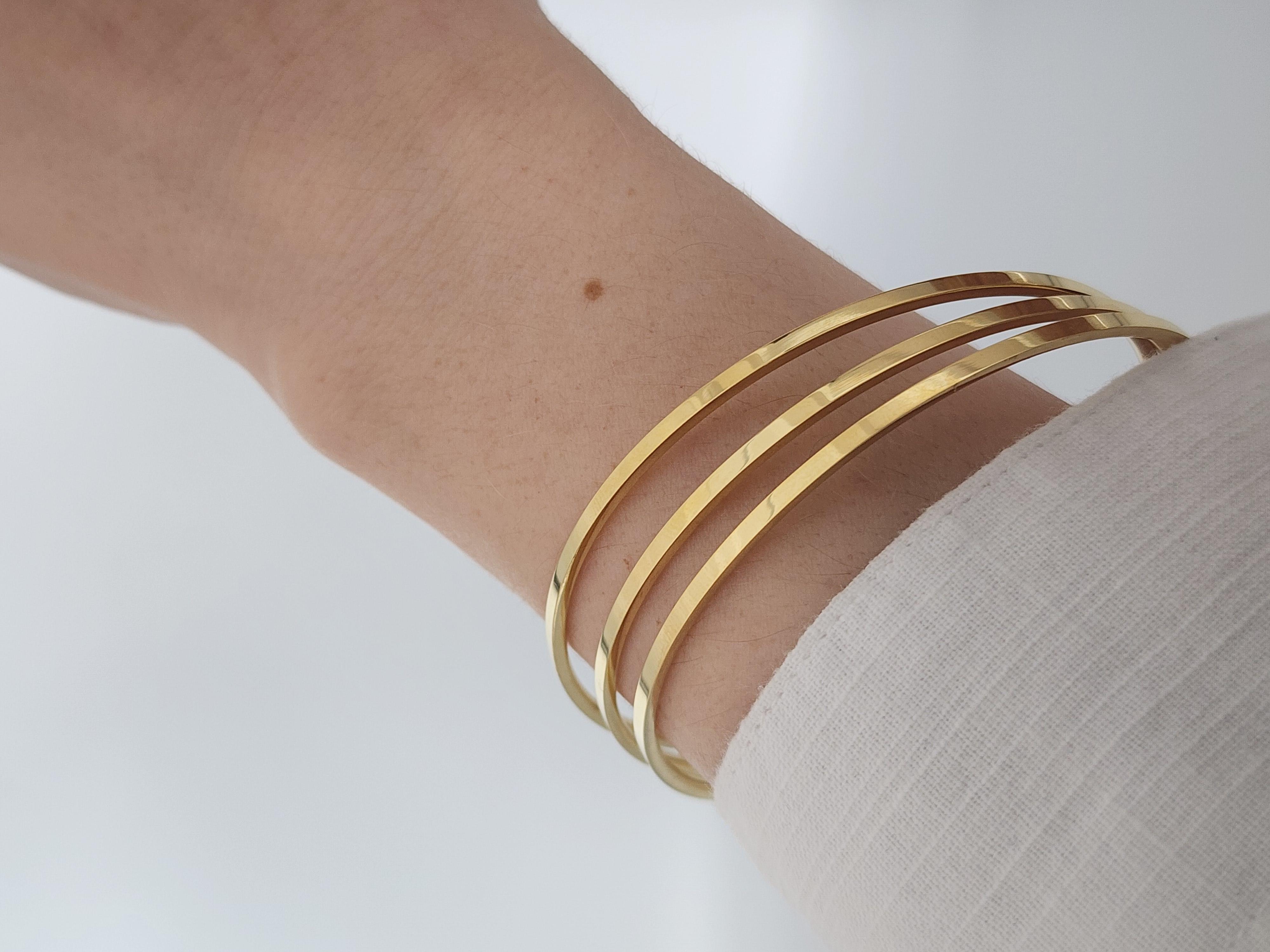 Ajda 3lü Gold İnce Bilezik