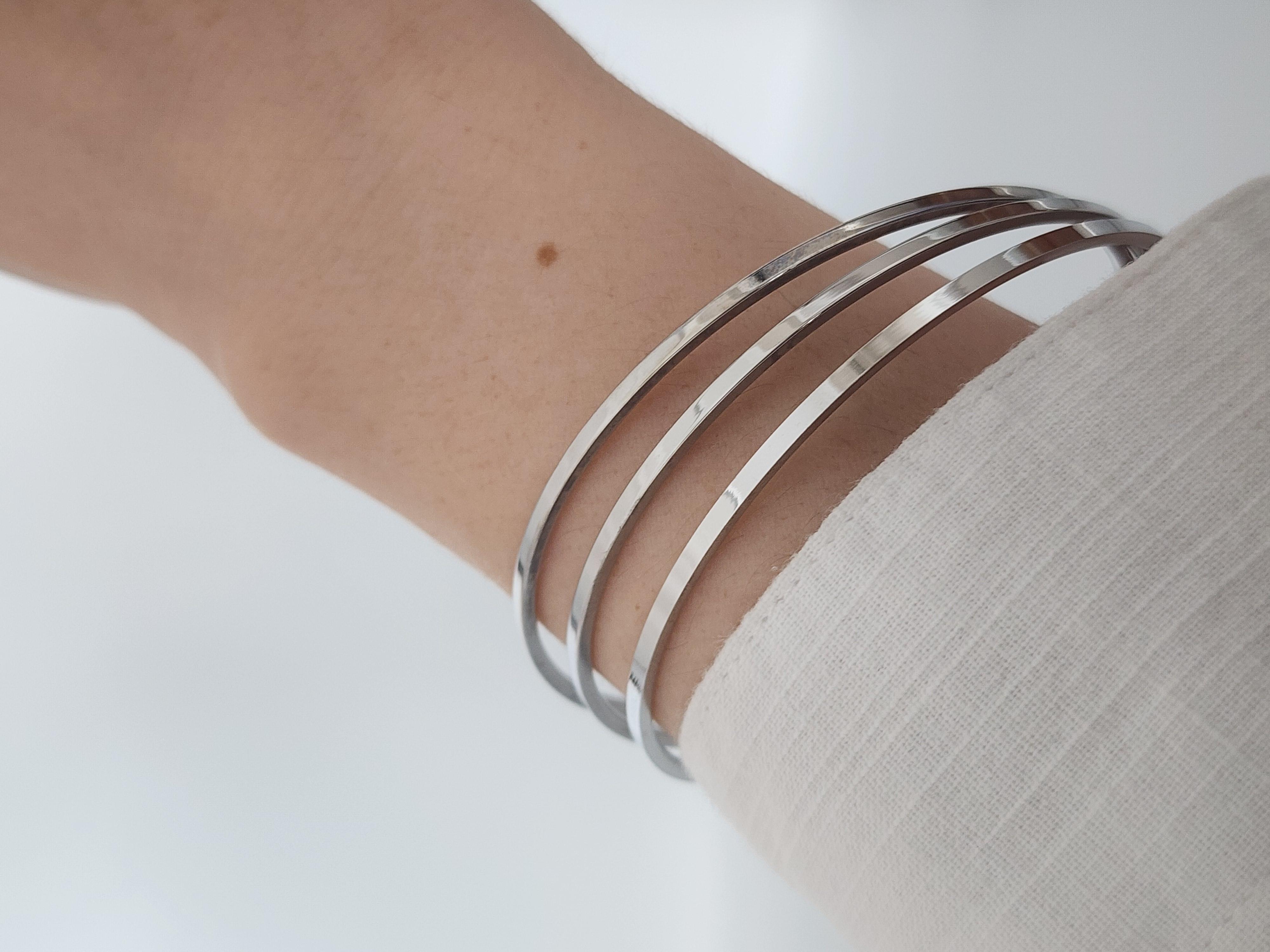 Ajda 3lü Silver İnce Bilezik