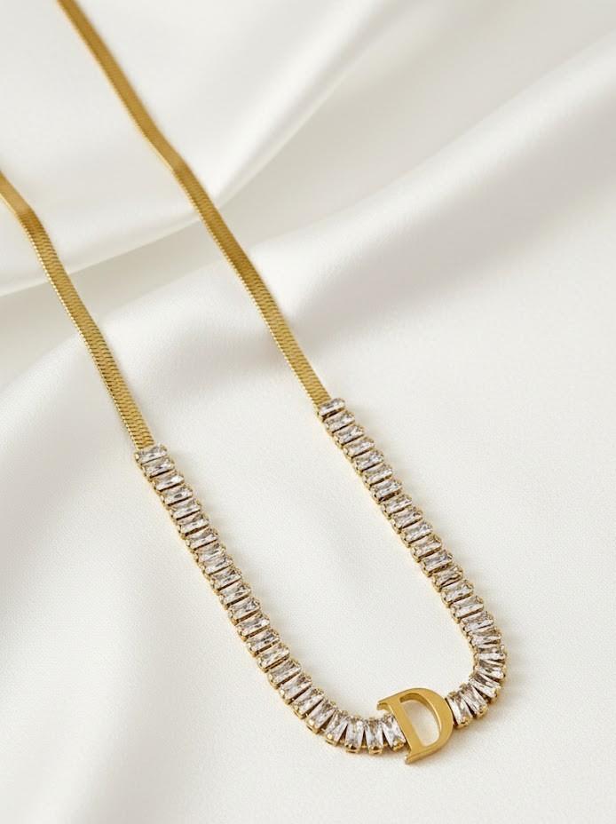 Baget Suyolu İtalyan Gold Harf Kolye