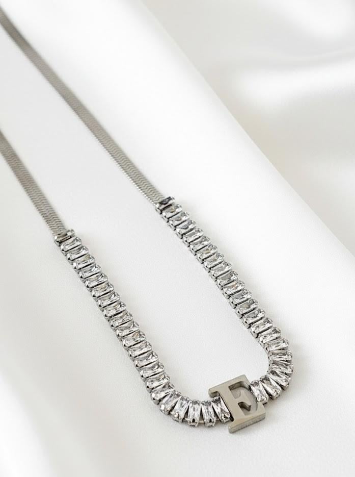 Baget Suyolu İtalyan Silver Harf Kolye