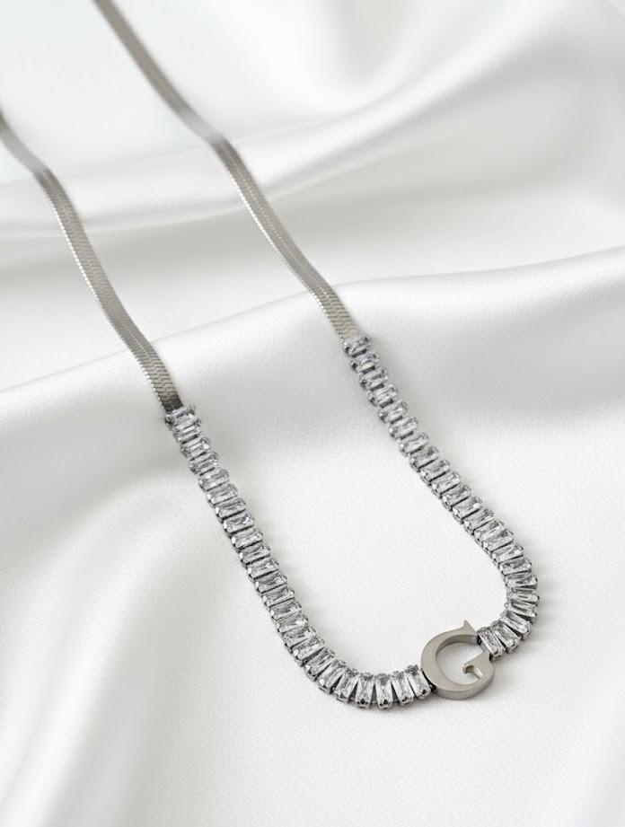 Baget Suyolu İtalyan Silver Harf Kolye