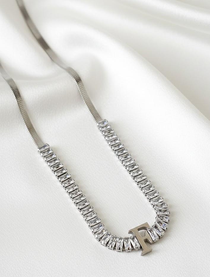 Baget Suyolu İtalyan Silver Harf Kolye
