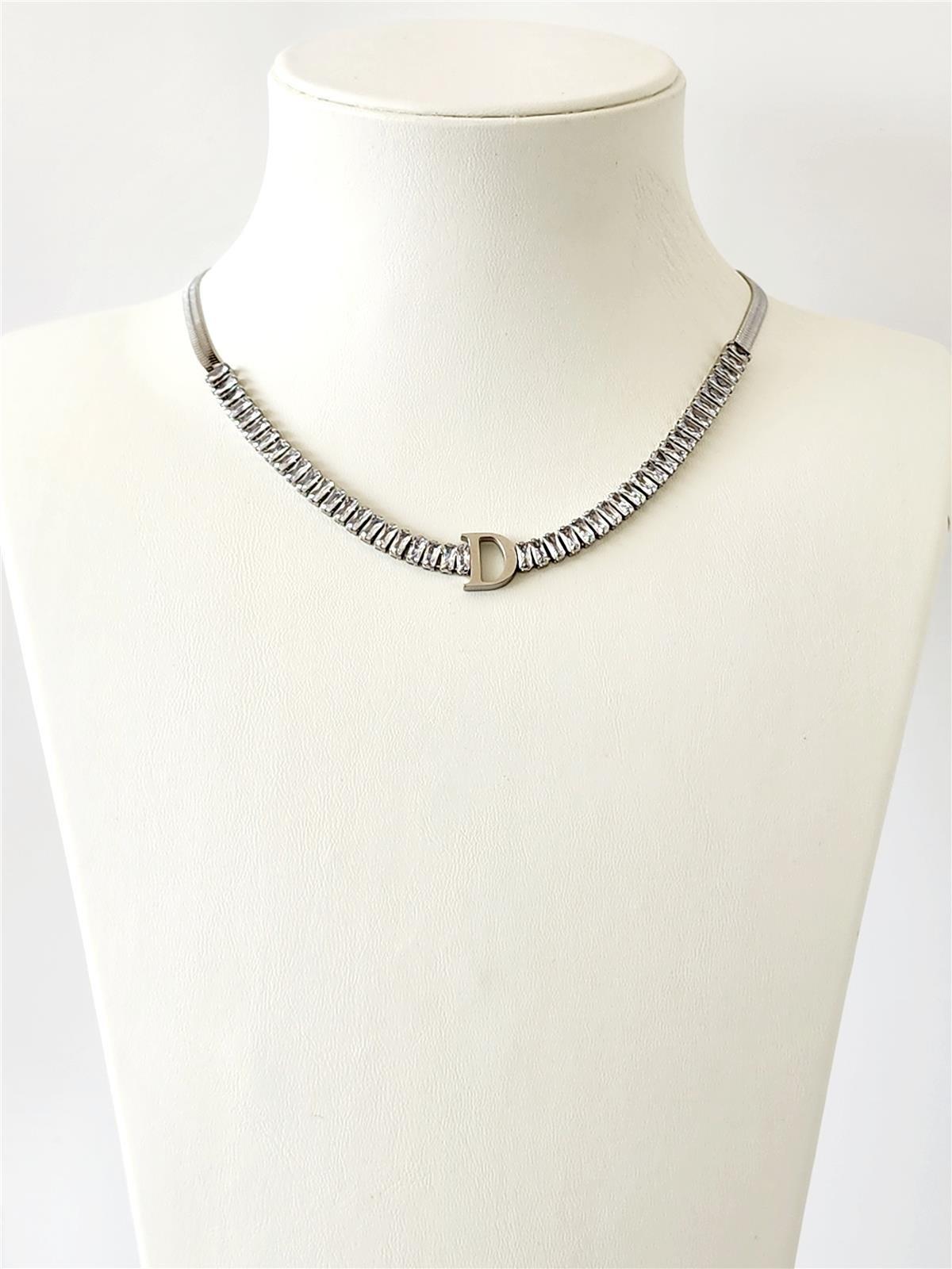 Baget Suyolu İtalyan Silver Harf Kolye