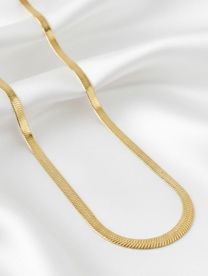 Çelik Gold İtalyan Ezme Zincir 45 cm