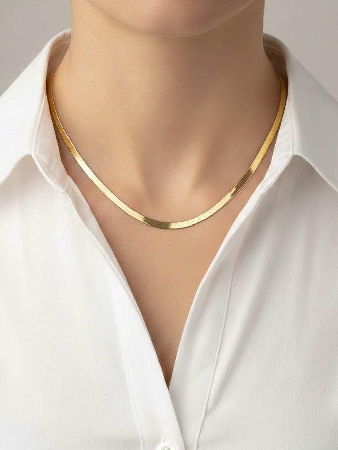Çelik Gold İtalyan Ezme Zincir 45 cm