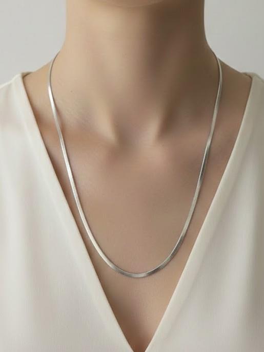 Çelik Silver İtalyan Ezme Zincir 60 cm