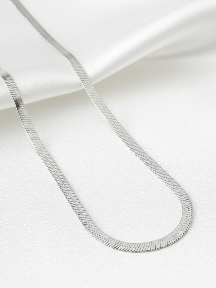 Çelik Silver İtalyan Ezme Zincir 60 cm