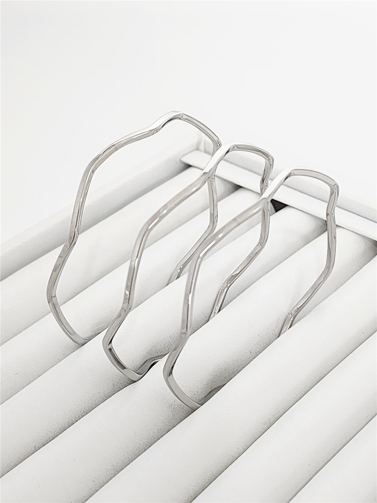 Dalgalı Ajda 3lü Silver Bilezik