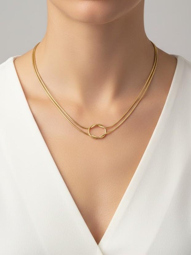 Düğüm Gold Kolye 45 cm