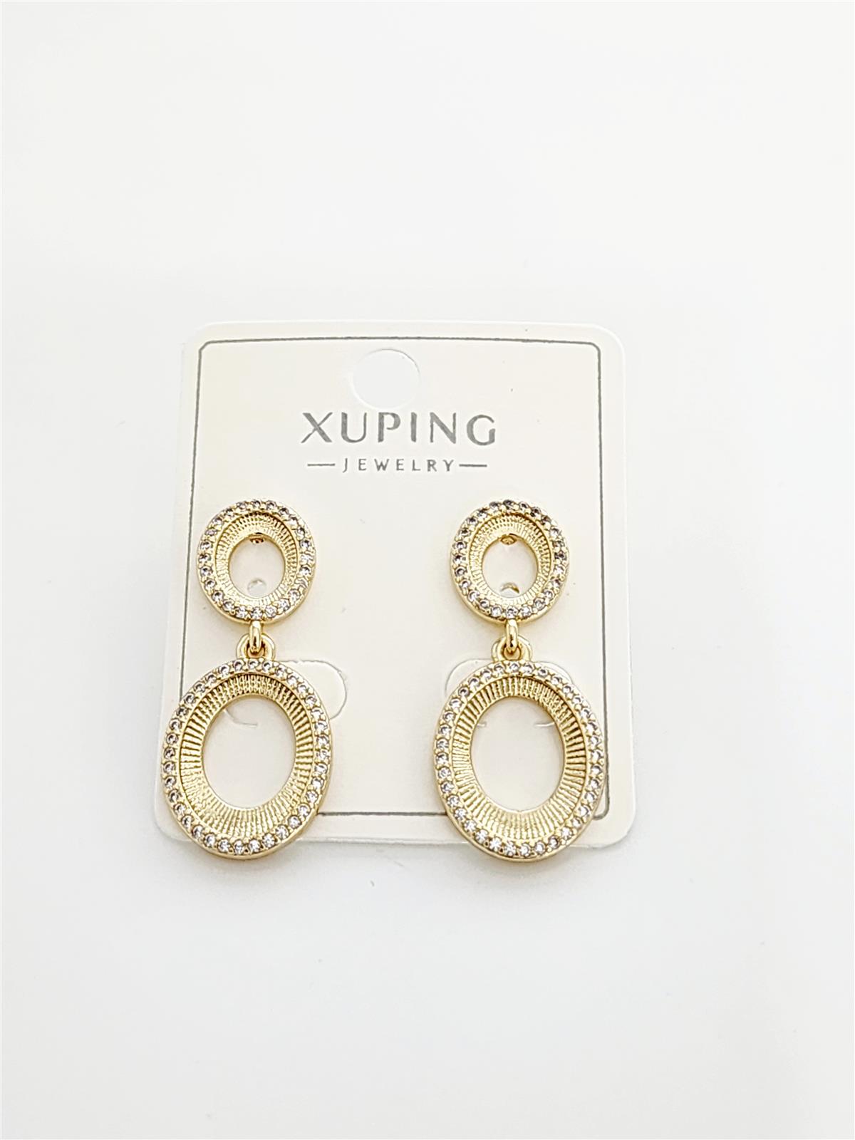 Zirkon Çift Halka Gold VIP Xuping Küpe