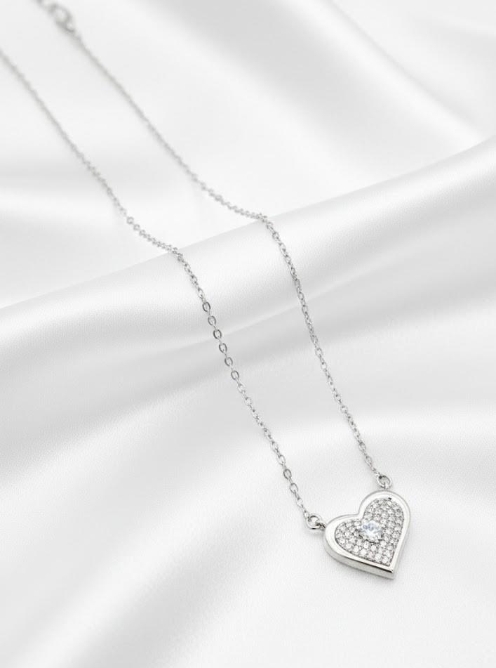 Zirkon Kalp Silver VIP Premium Xuping Kolye
