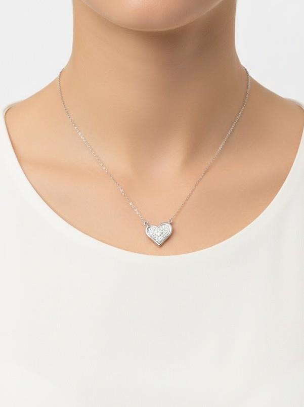 Zirkon Kalp Silver VIP Premium Xuping Kolye
