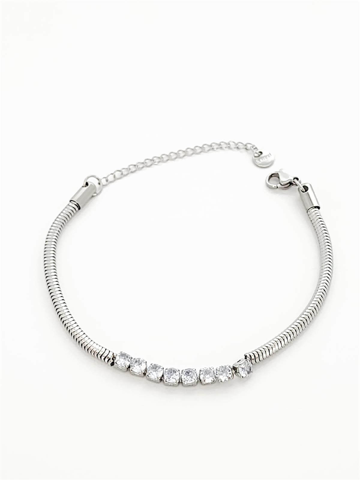 Zirkon Sıra Taşlı Silver Bileklik