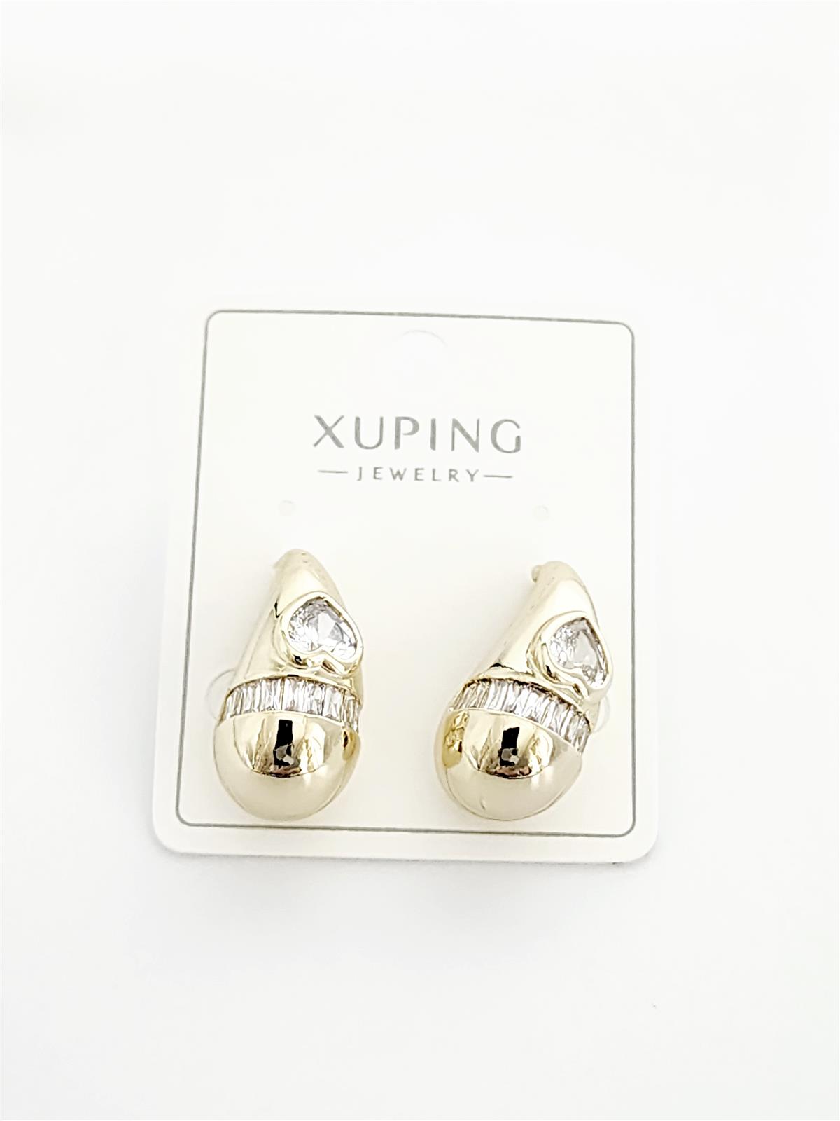 Zirkon Tek Taş Damla Gold VIP Xuping Küpe