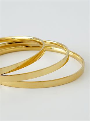 Ajda 3lü Gold Geniş Bilezik