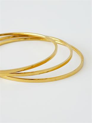 Ajda 3lü Gold İnce Bilezik