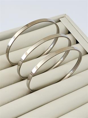 Ajda 3lü Silver Geniş Bilezik