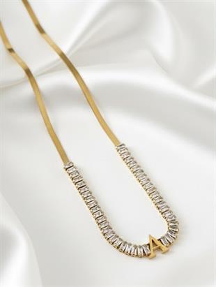 Baget Suyolu İtalyan Gold Harf Kolye