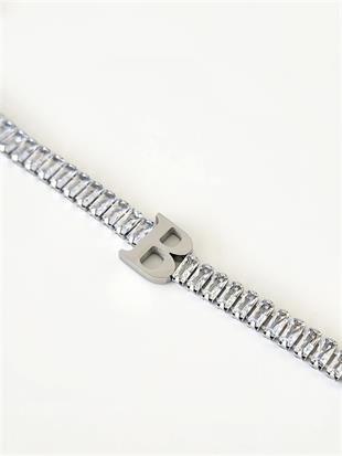 Baget Suyolu İtalyan Silver Harf Bileklik