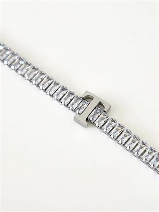 Baget Suyolu İtalyan Silver Harf Bileklik