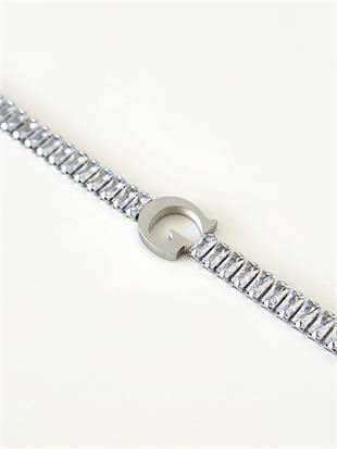 Baget Suyolu İtalyan Silver Harf Bileklik