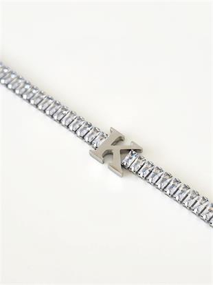 Baget Suyolu İtalyan Silver Harf Bileklik