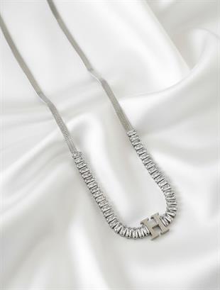Baget Suyolu İtalyan Silver Harf Kolye