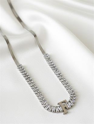 Baget Suyolu İtalyan Silver Harf Kolye