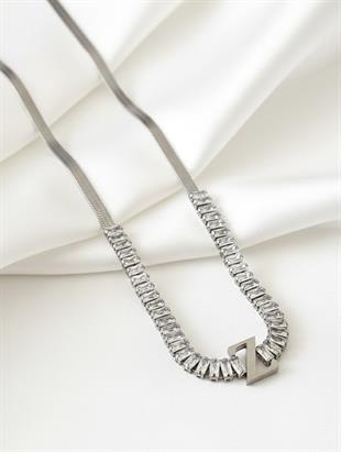 Baget Suyolu İtalyan Silver Harf Kolye