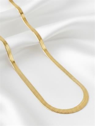 Çelik Gold İtalyan Ezme Zincir 45 cm