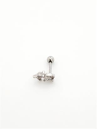 Çelik Silver Çiçek Piercing